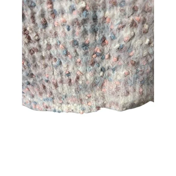 Lush Sweater Womens M Pink Ivory Pastel Speckled Crewneck Pullover Cozy - Picture 5 of 11